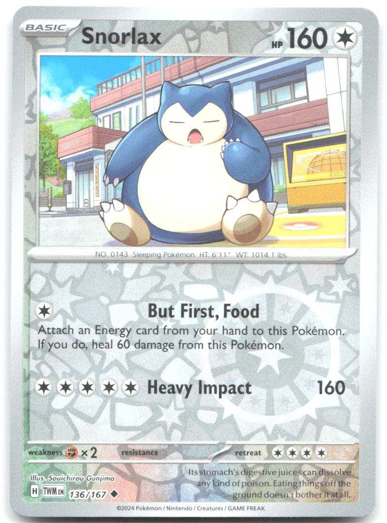 Snorlax Reverse Holo Uncommon SV06: Twilight Masquerade 136/167 NM Souichirou Gunjima
