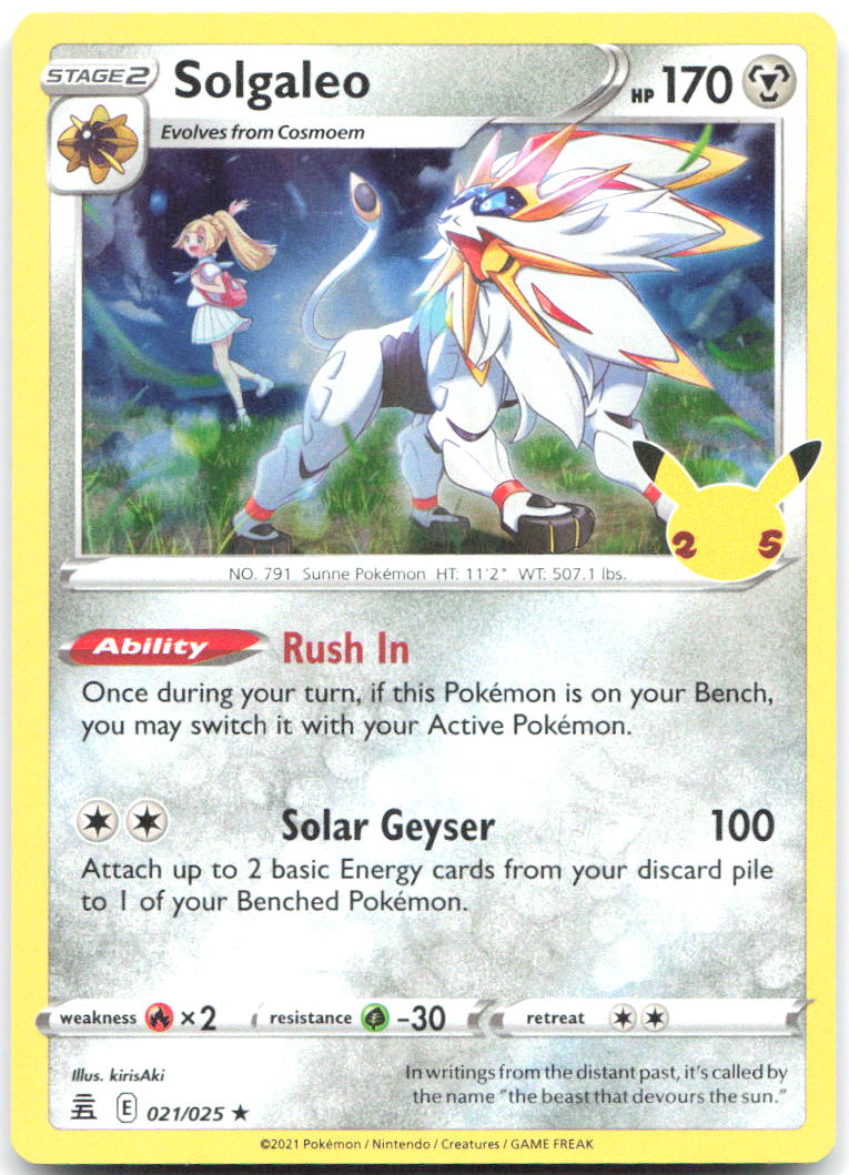 Solgaleo Holo Rare Celebrations 021/025 NM kirisAki