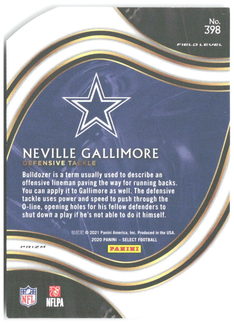 Neville Gallimore Panini Select - Purple Prizm Die Cut 398 2020 Dallas Cowboys