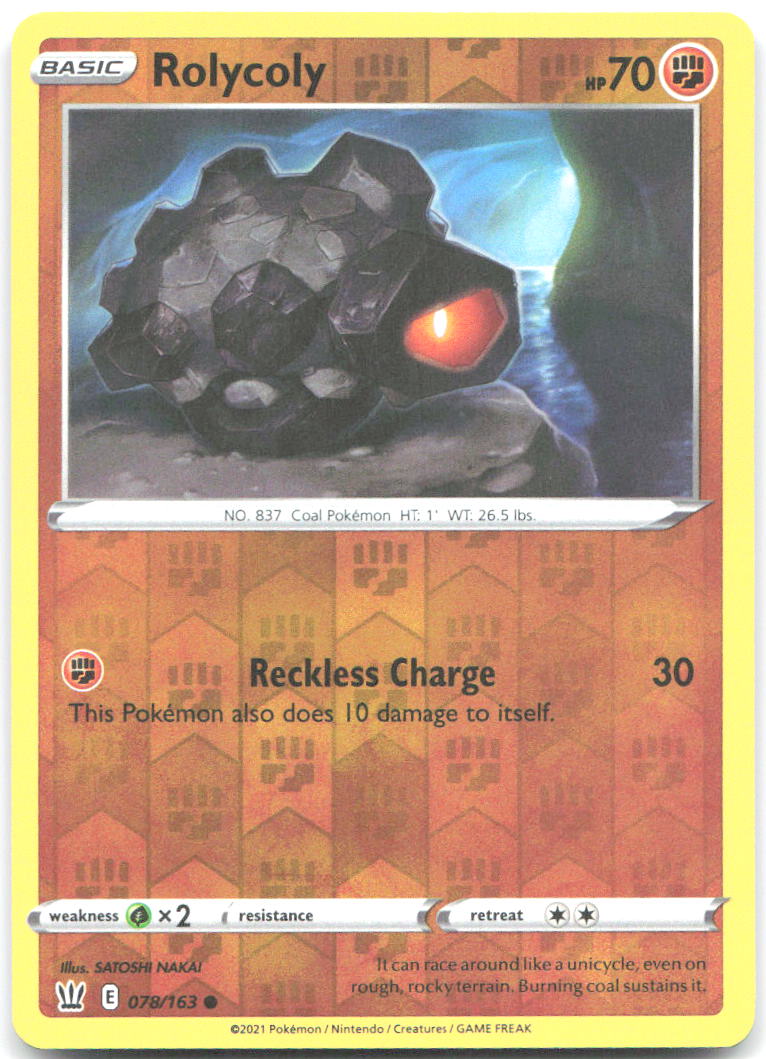 Rolycoly Reverse Holo Common SWSH05 Battle Styles 078/163 NM SATOSHI NAKAI