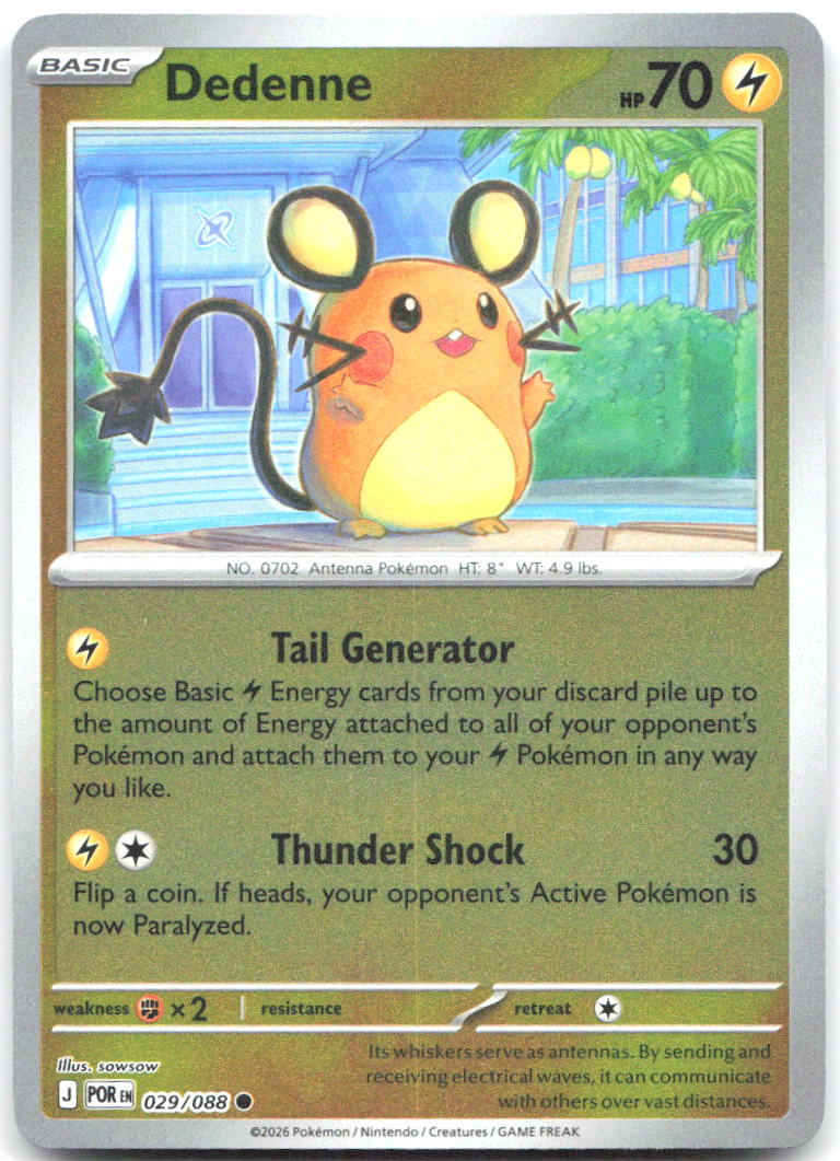 Dedenne Reverse Holo Common ME03 Perfect Order 029/088 NM sowsow