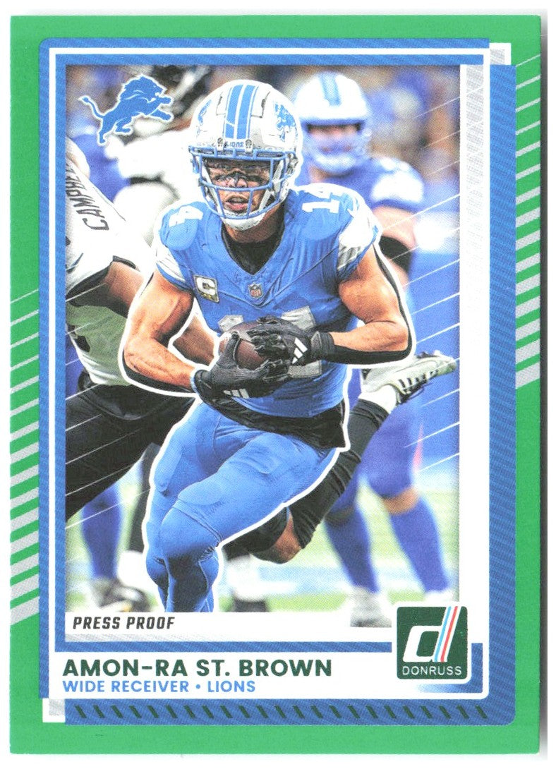 Amon-Ra St. Brown Donruss - Press Proofs Green 81 2025 Detroit Lions