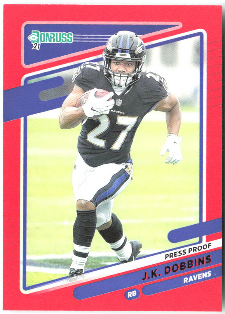 J.K. Dobbins Donruss - Press Proof Red 210 2021 Baltimore Ravens