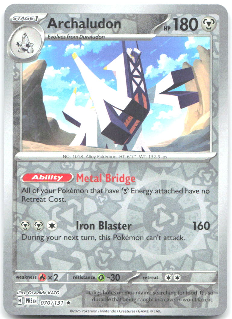 Archaludon Reverse Holo Rare SV: Prismatic Evolutions 070/131 NM Oswaldo KATO