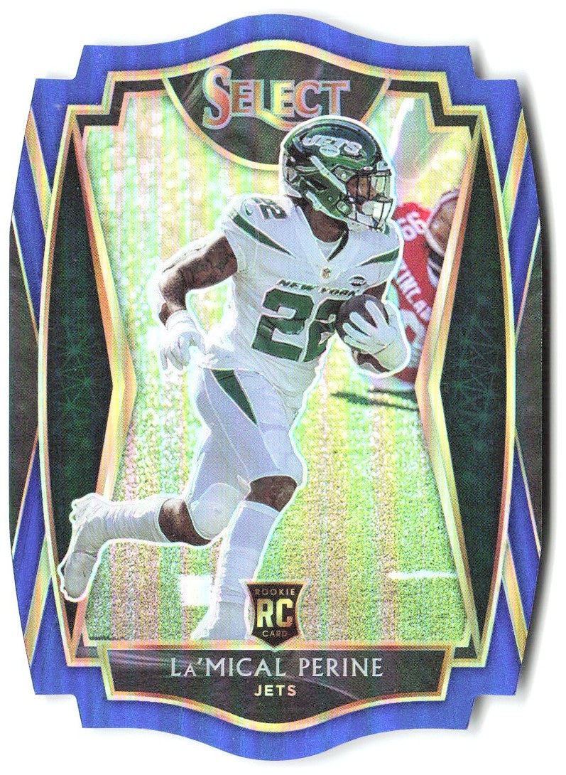La'Mical Perine Panini Select - Blue Prizm Die Cut 180 2020 New York Jets