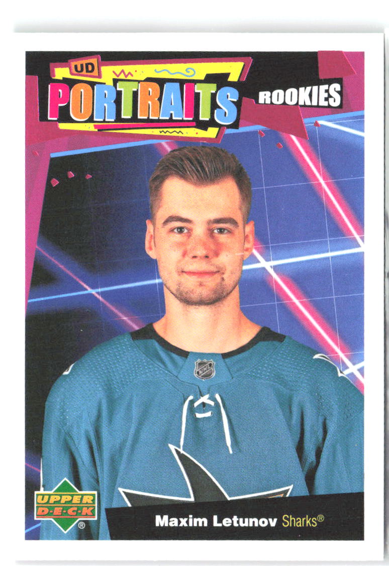Maxim Letunov Upper Deck - UD Portraits P-91 2020-21 San Jose Sharks