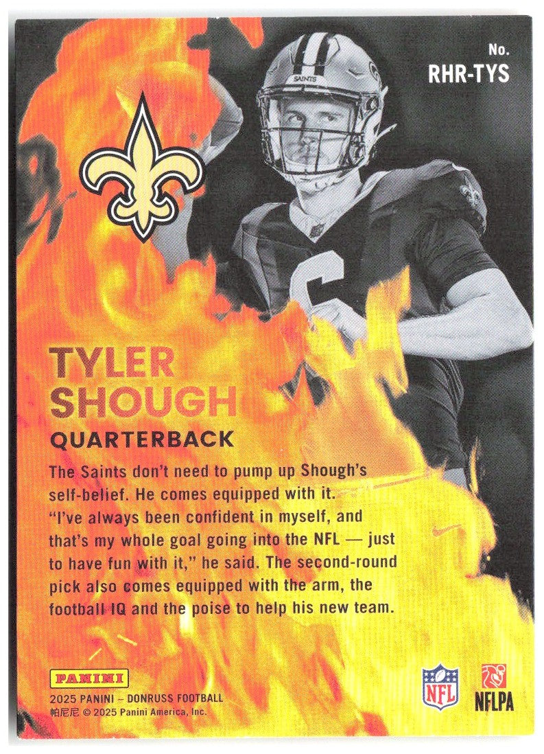 Tyler Shough Donruss - Red Hot Rookies RHR-TYS 2025 New Orleans Saints