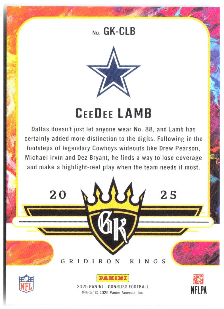 CeeDee Lamb Donruss - Gridiron Kings GK-CLB 2025 Dallas Cowboys
