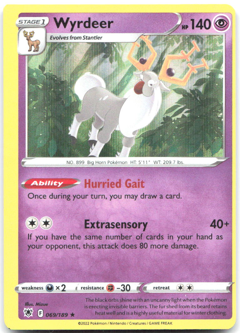 Wyrdeer OFF CENTER ERROR Holo Rare SWSH10 Astral Radiance 069/189 NM Mizue