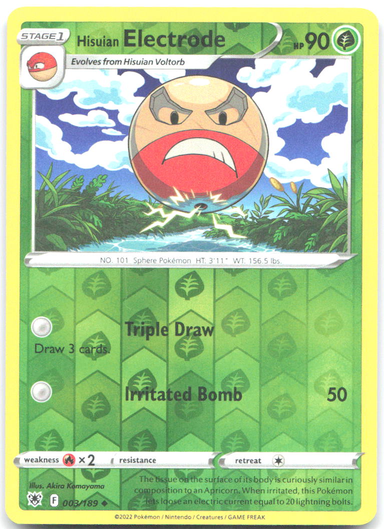 Hisuian Electrode Reverse Holo SWSH10 Astral Radiance 003/189 NM Akira Komayama