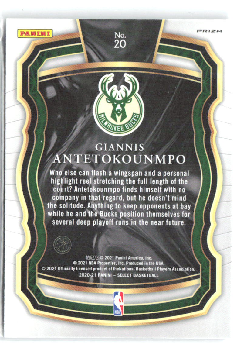 Giannis Antetokounmpo Select - Select Company Silver 20 2020-21 Milwaukee Bucks