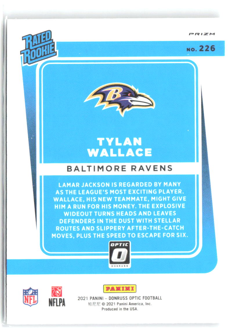 Tylan Wallace Donruss Optic - Holo 226 2021 Baltimore Ravens