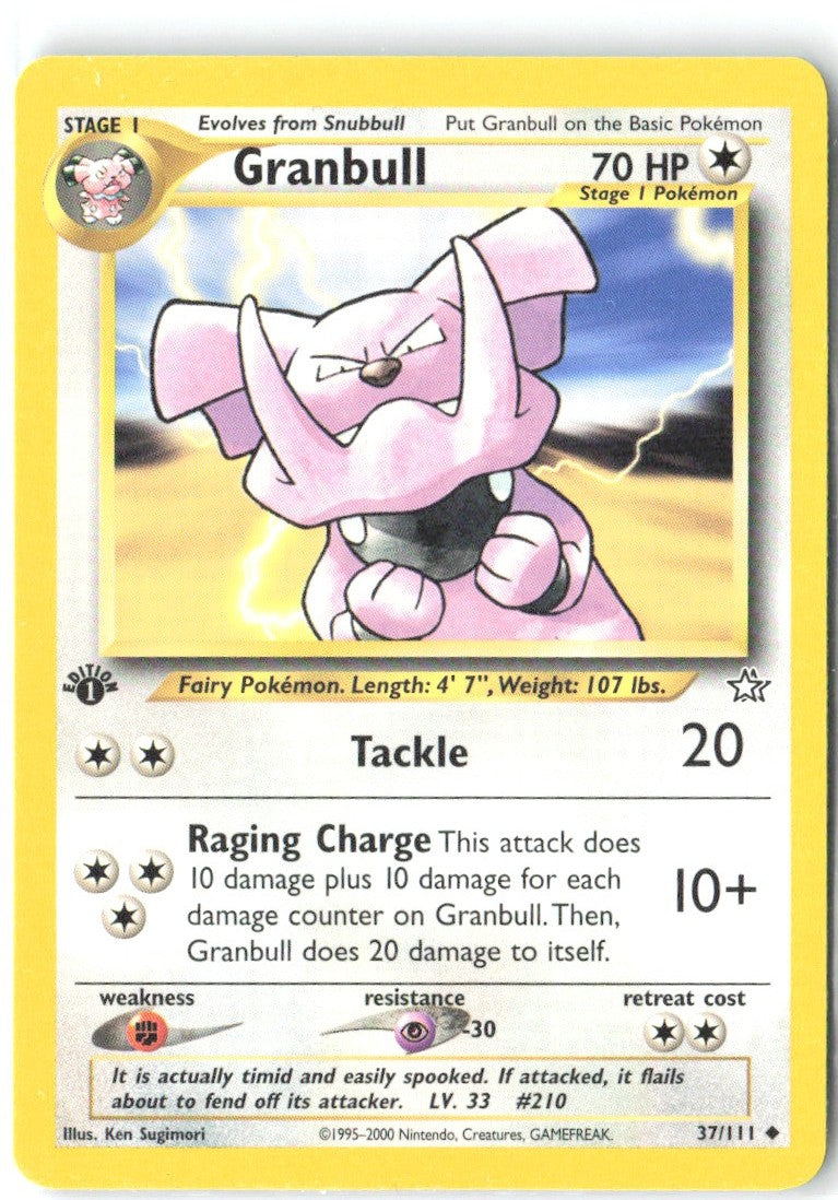 Granbull 1st Edition Uncommon Neo Genesis 037/111 NM Ken Sugimori