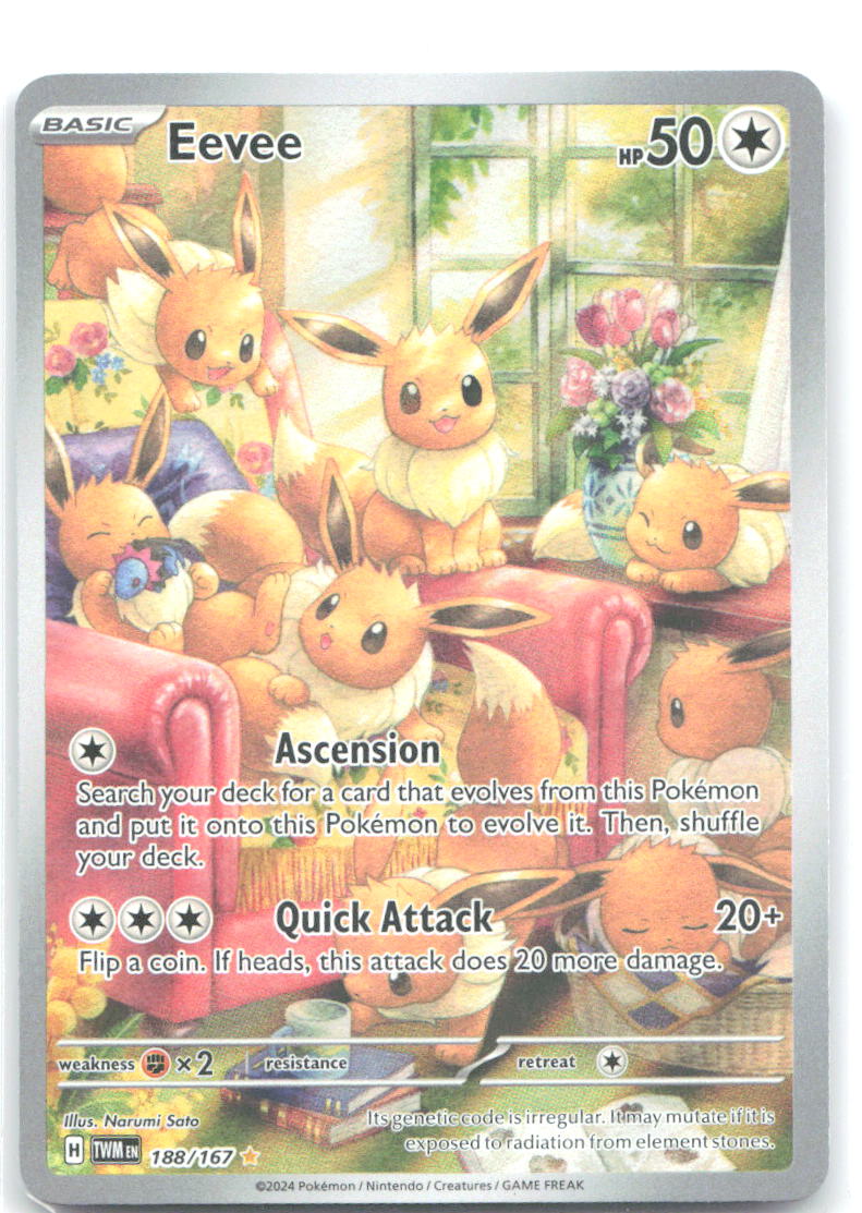 Eevee Holo Illustration Rare SV06: Twilight Masquerade 188/167 NM Narumi Sato