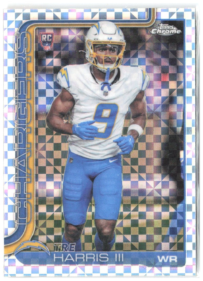 Tre Harris III Topps Chrome - X-Fractor 338 2025 Los Angeles Chargers