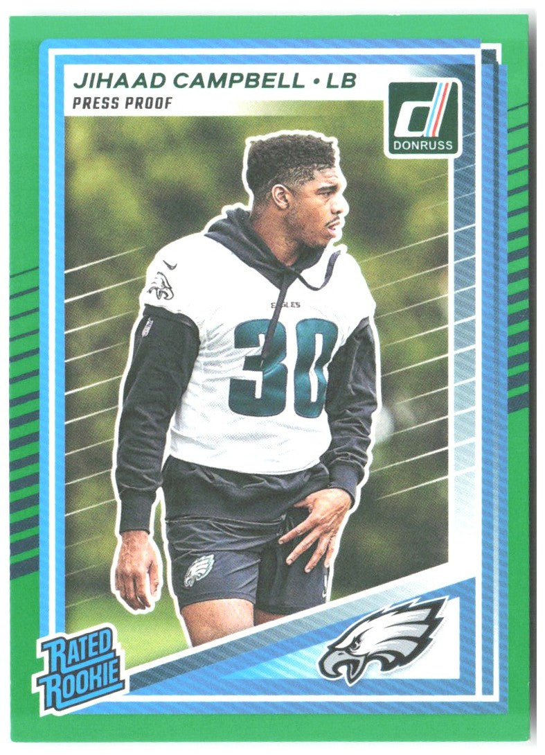 Jihaad Campbell Donruss - Press Proofs Green 343 2025 Philadelphia Eagles