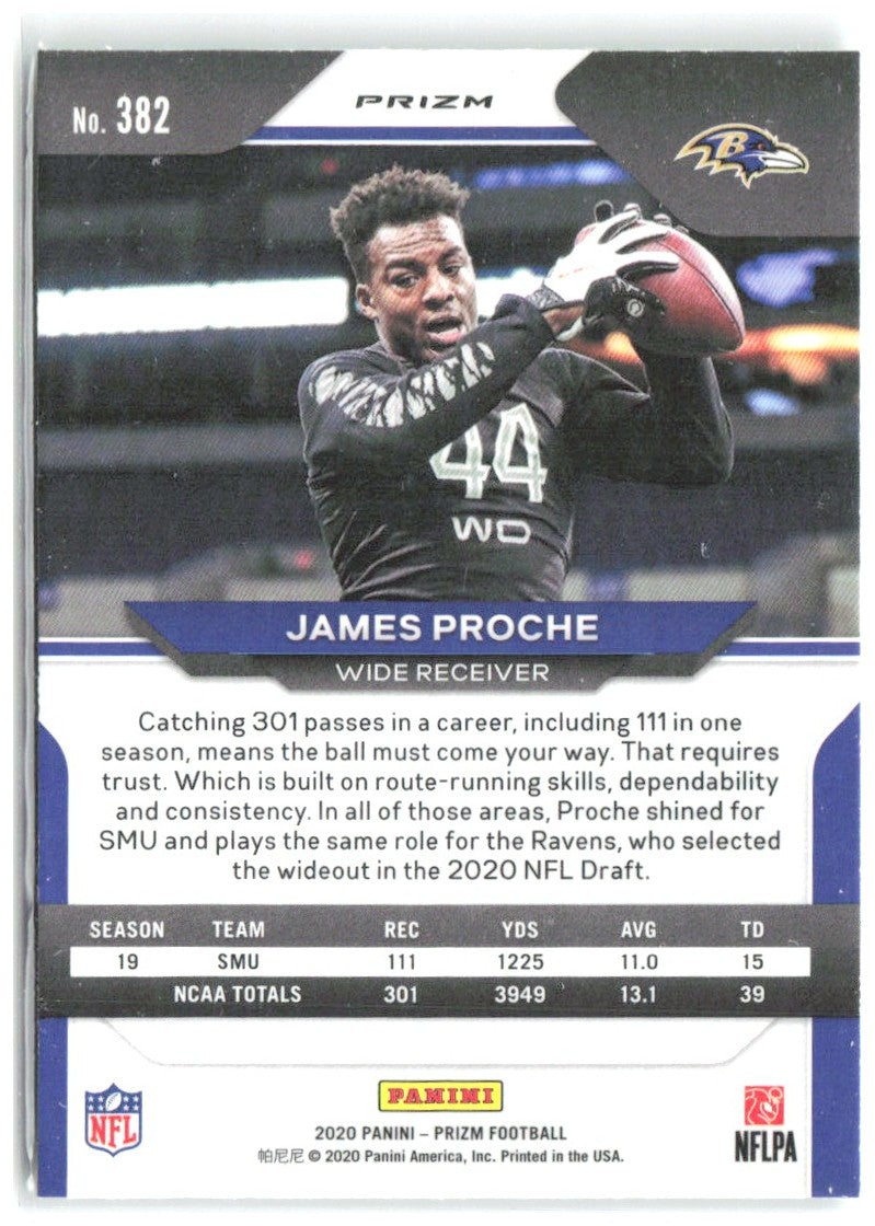 James Proche Panini Prizm - Prizm Green 382 2020 Baltimore Ravens