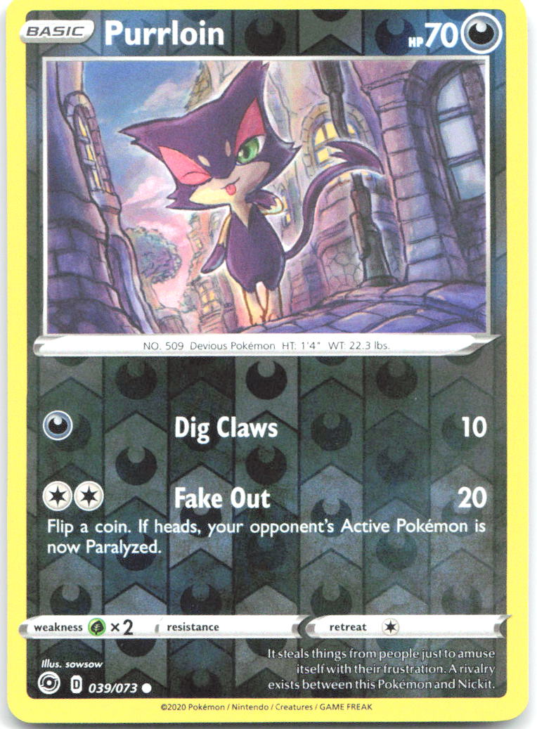 Purrloin Reverse Holo Common Champion's Path 39/73 NM sowsow