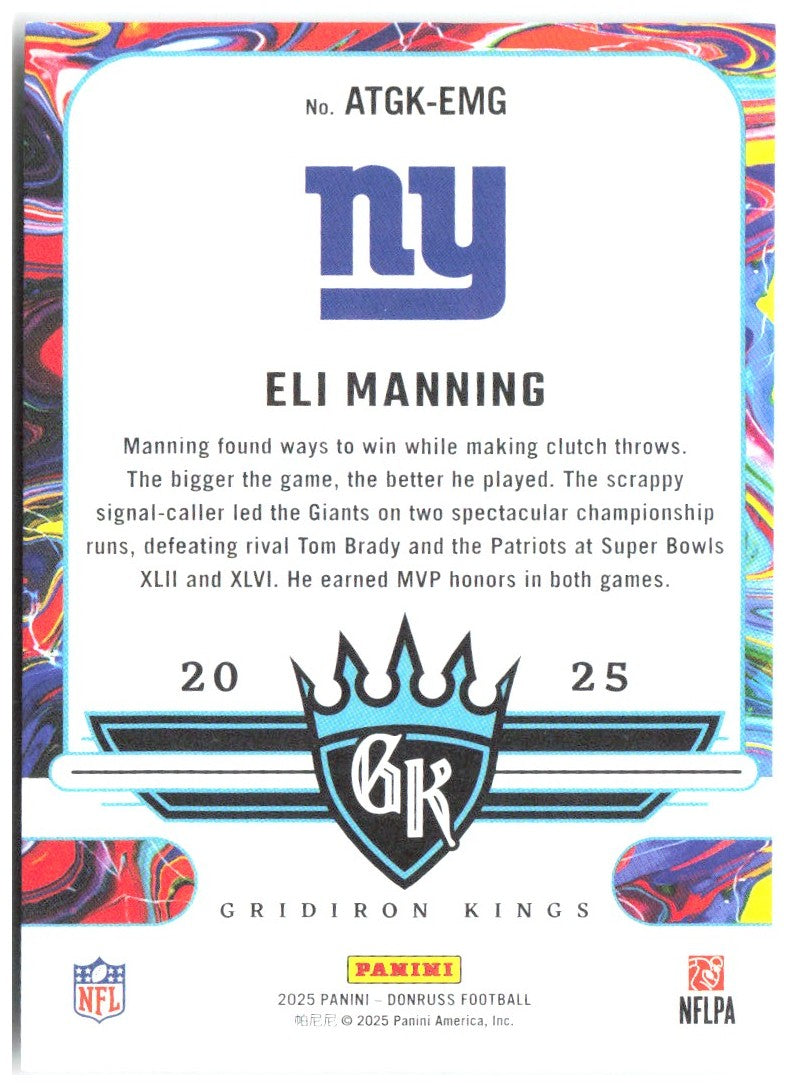 Eli Manning Donruss - All-Time Gridiron Kings ATGK-EMG 2025 New York Giants