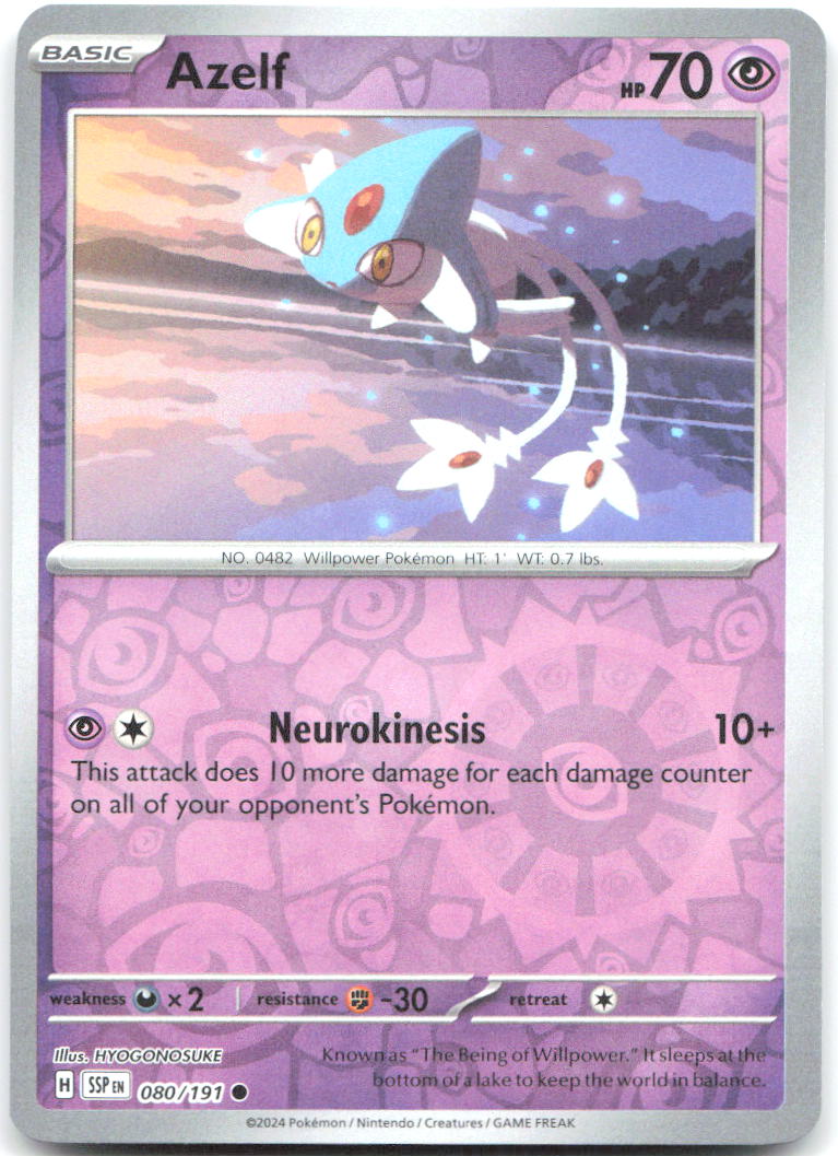 Azelf Reverse Holo Common SV08 Surging Sparks 080/191 NM HYOGONOSUKE