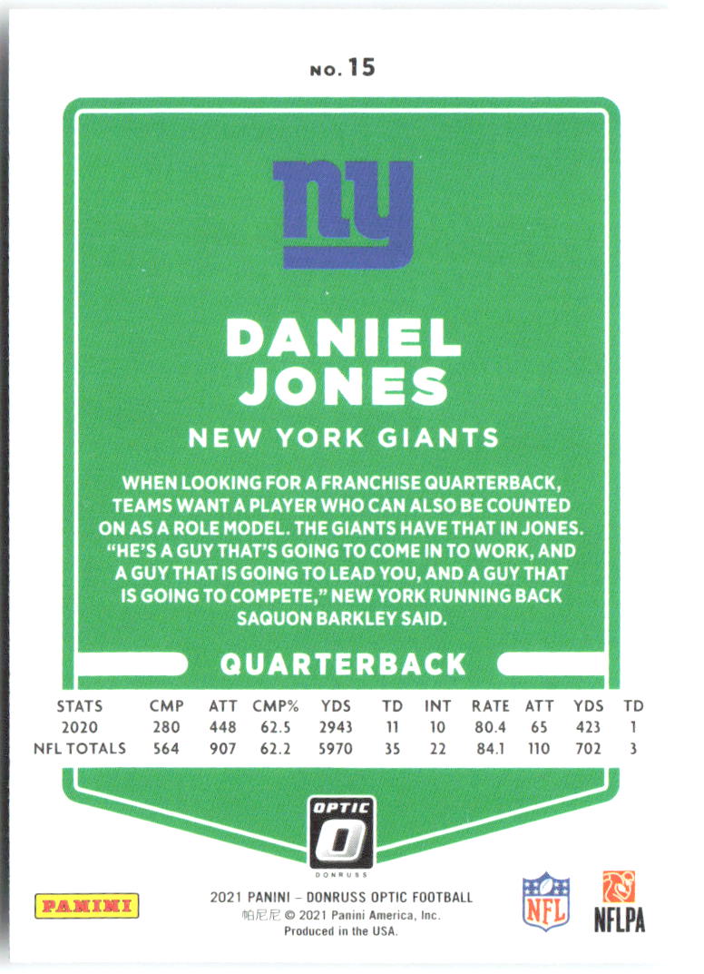 Daniel Jones Base Donruss Optic 15 NM