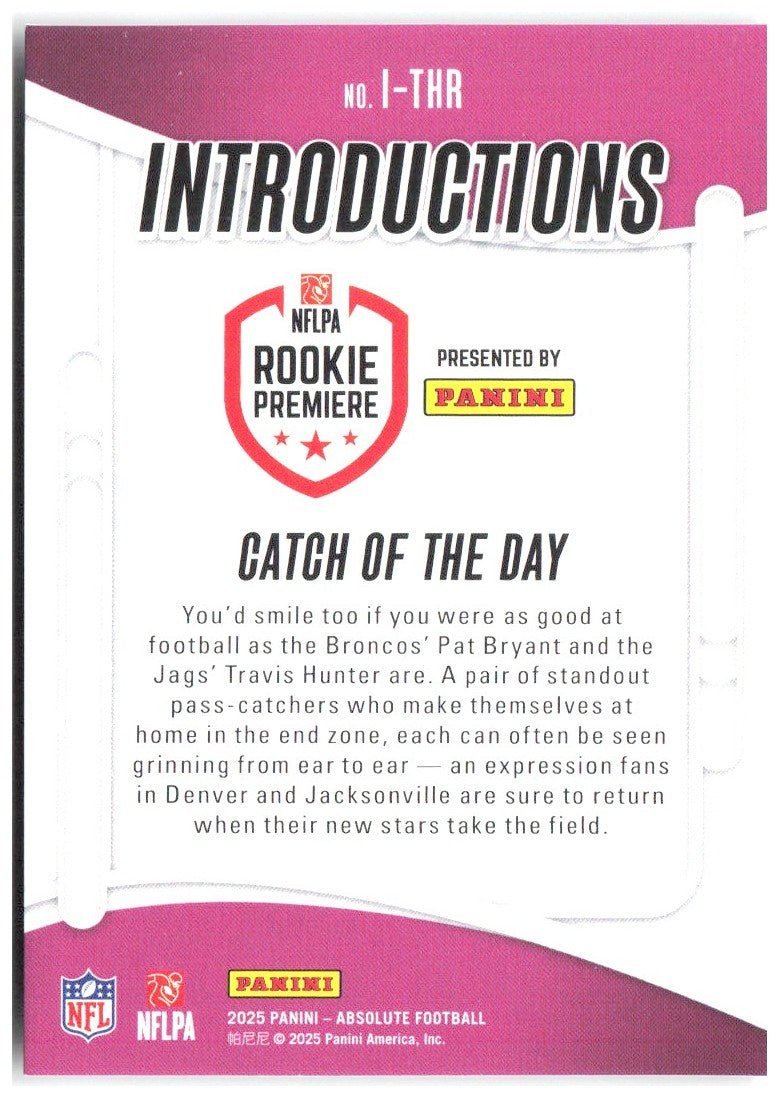 Catch of the Day Panini Absolute - Introductions I-THR 2025 Jaguars / Broncos