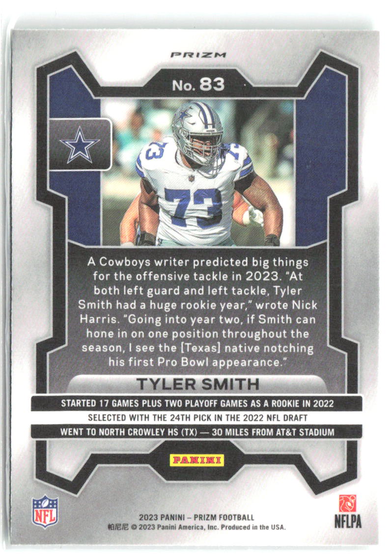 Tyler Smith Panini Prizm - Neon Green Pulsar 83 2023 Dallas Cowboys