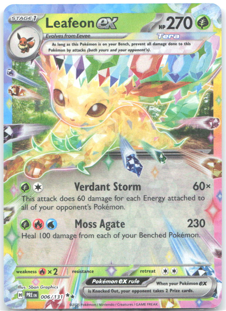 Leafeon ex Holo Double Rare SV: Prismatic Evolutions 006/131 NM 5ban Graphics