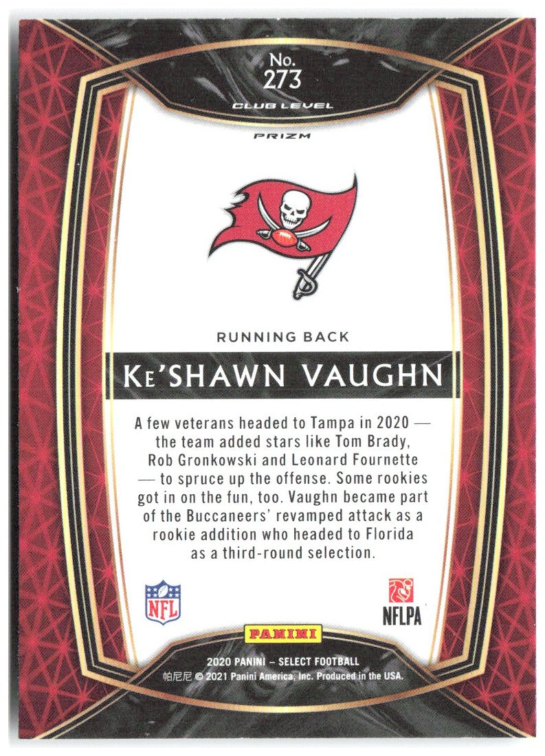 Ke'Shawn Vaughn Panini Select - Silver Prizm 273 2020 Tampa Bay Buccaneers