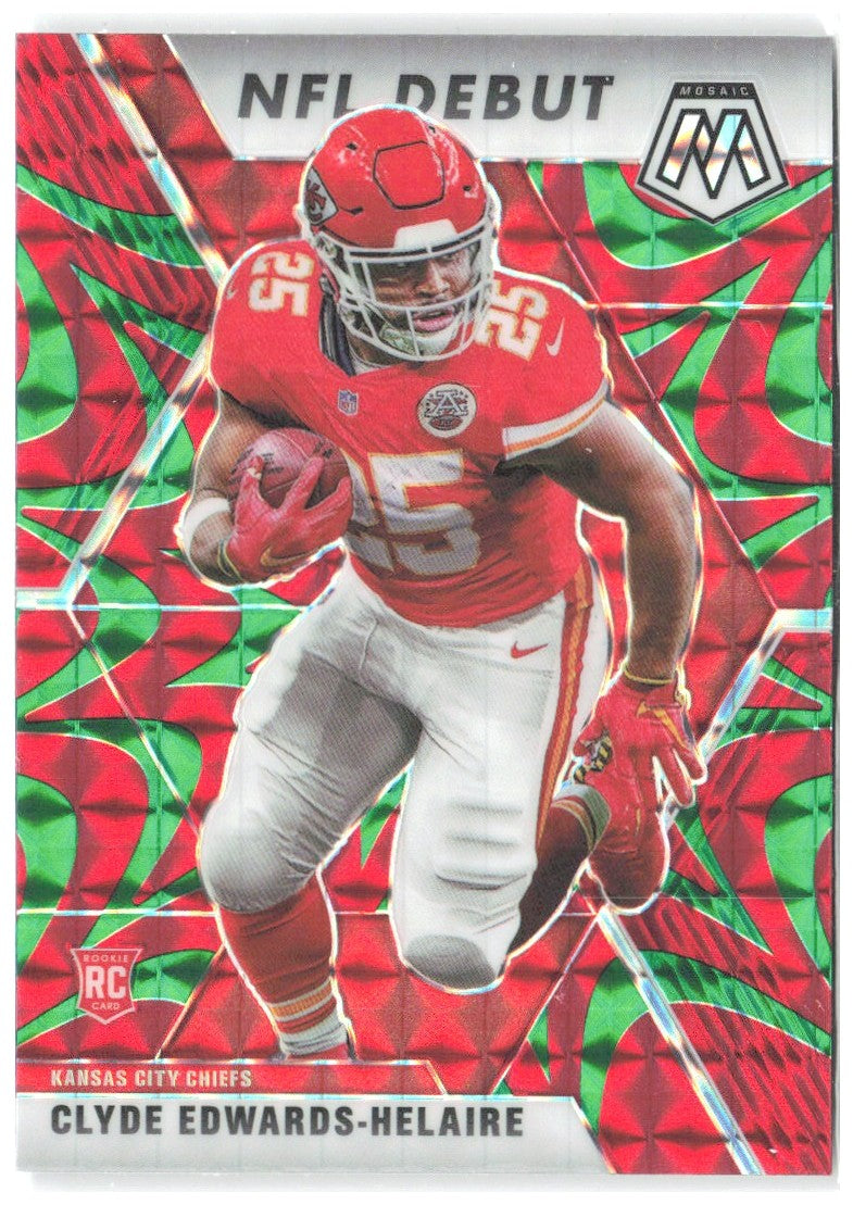 Clyde Edwards-Helaire Mosaic - Prizm Reactive Green 266 2020 Kansas City Chiefs
