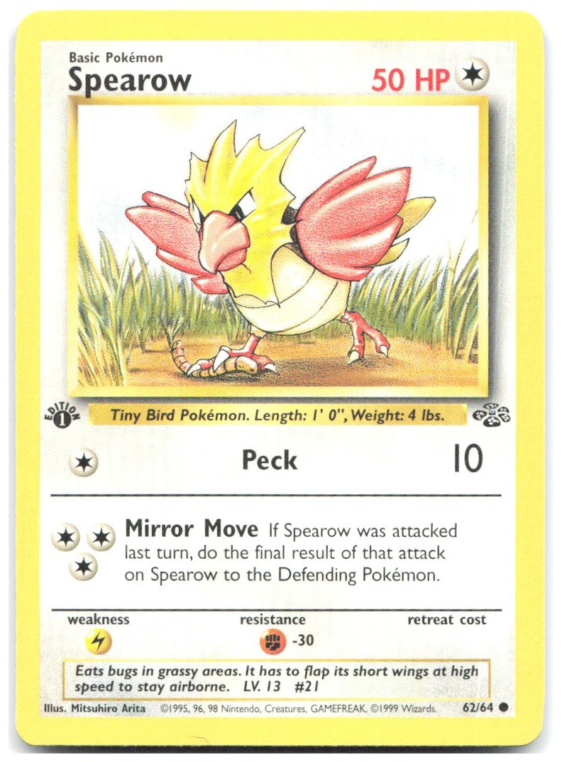 Spearow 1st Edition Common Jungle 62/64 NM Mitsuhiro Arita