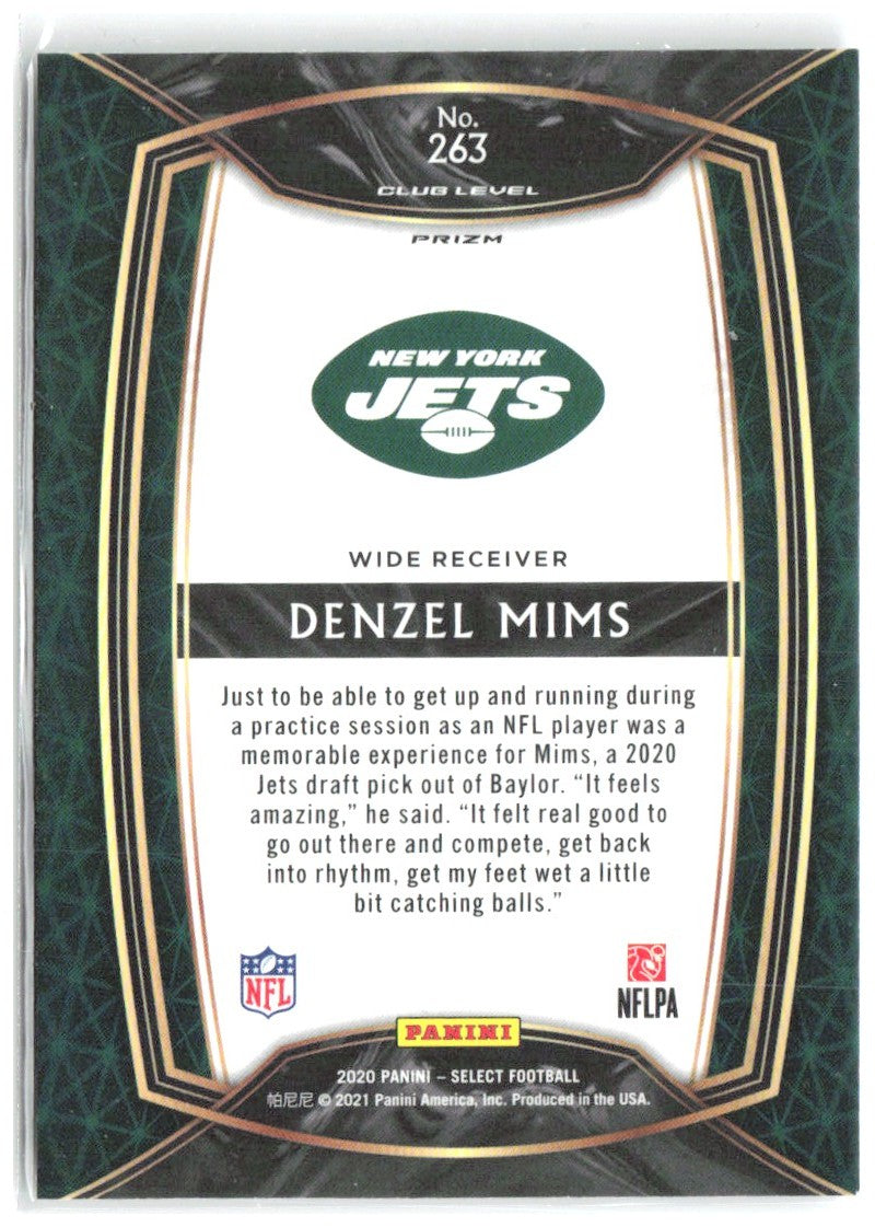 Denzel Mims Panini Select - Silver Prizm 263 2020 New York Jets