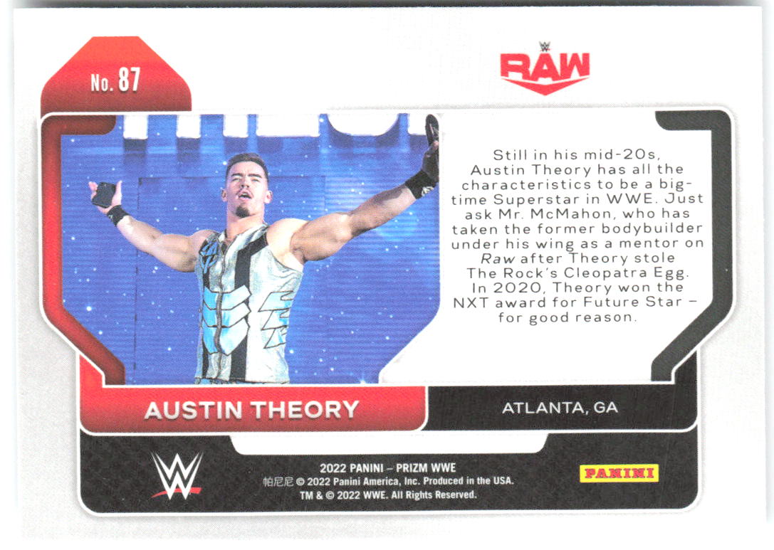 Austin Theory Panini Prizm WWE 87 2022