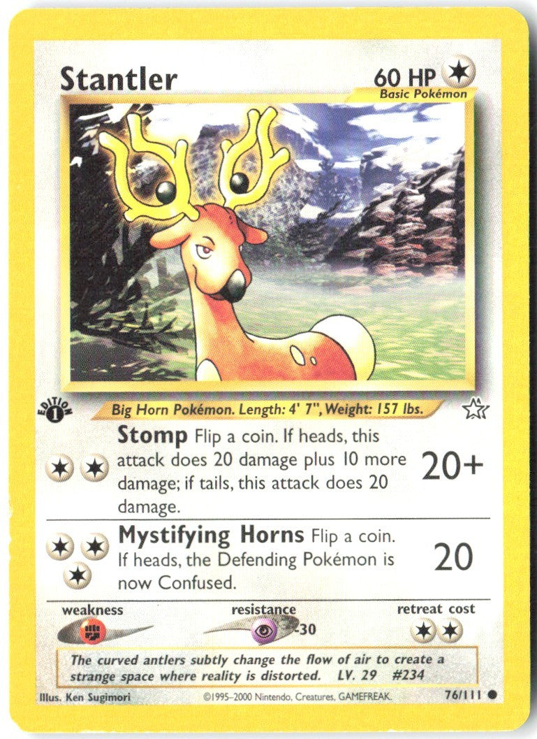 Stantler 1st Edition Common Neo Genesis 076/111 NM Ken Sugimori