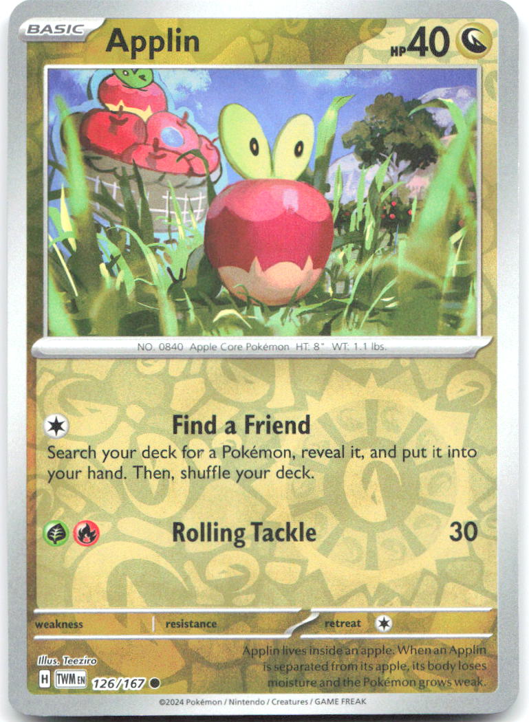 Applin Reverse Holo Common SV06 Twilight Masquerade 126/167 NM OKUBO
