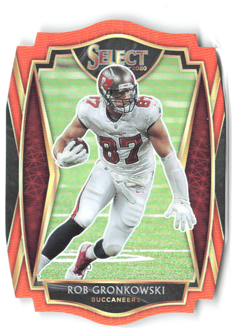 Rob Gronkowski Panini Select Orange Prizm Die Cut 141 2020 Tampa Bay Buccaneers