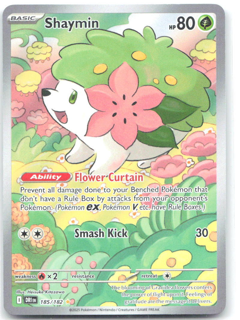 Shaymin Holo Illustration Rare SV10: Destined Rivals 185/182 NM Heisuke Kitazawa