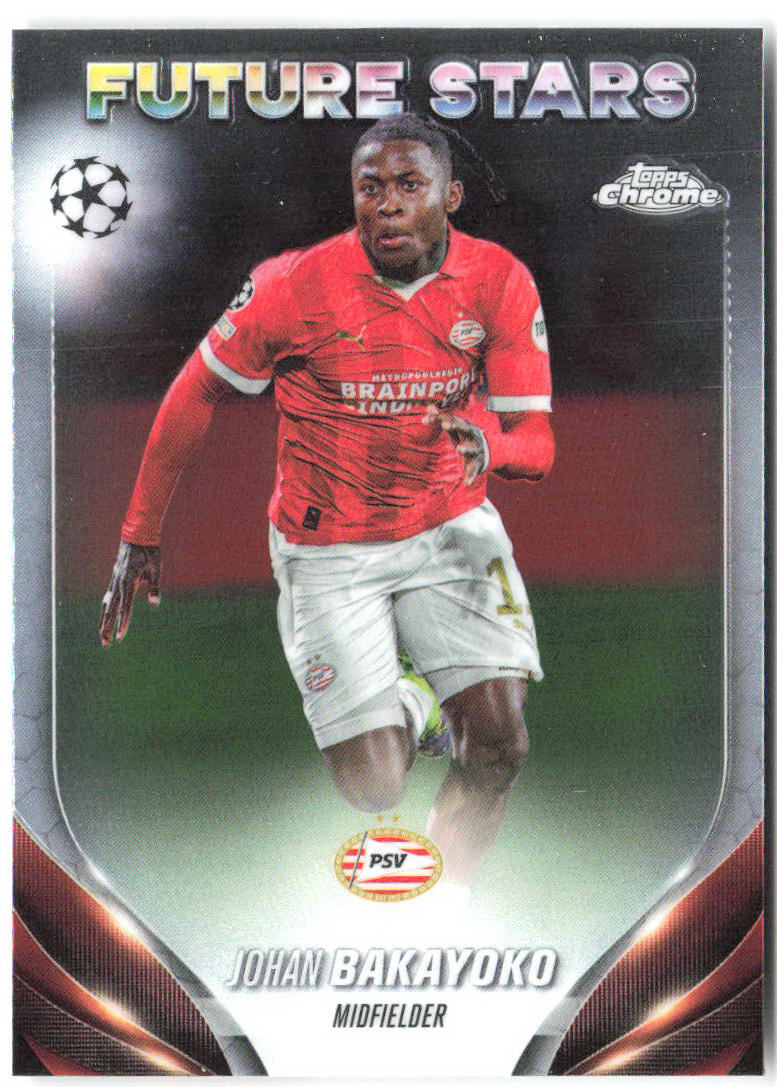 Johan Bakayoko Topps Chrome UEFA Club Competitions 33 2023-24 PSV Eindhoven