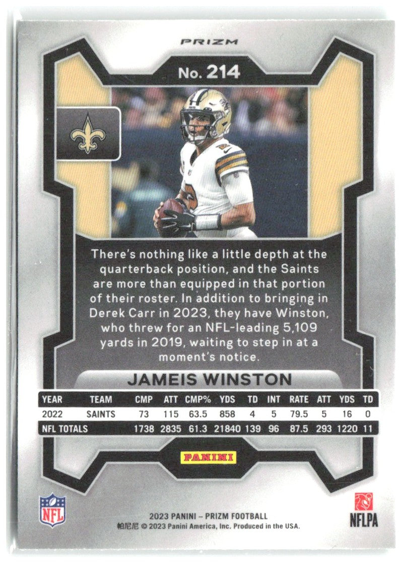 Jameis Winston Panini Prizm - Neon Green Pulsar 214 2023 New Orleans Saints
