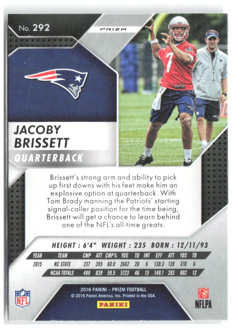 Jacoby Brissett Panini Prizm - Prizm 292 2016 New England Patriots