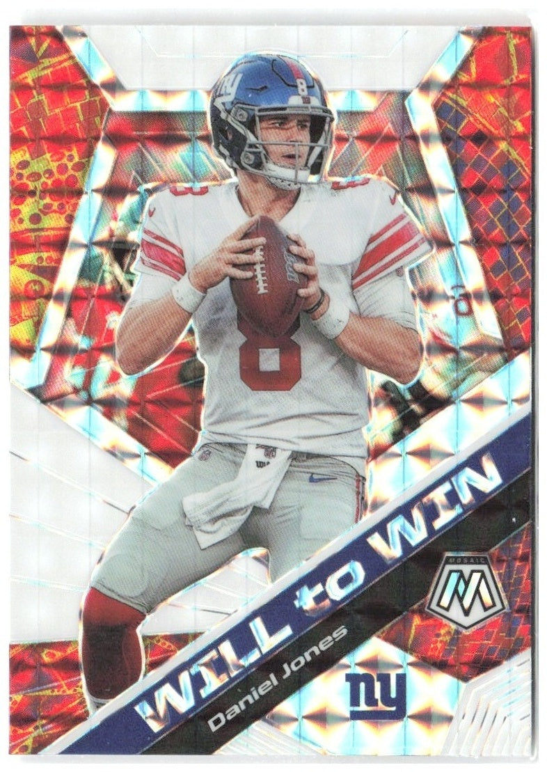 Daniel Jones Panini Mosaic - Will to Win Prizm WW6 2020 New York Giants