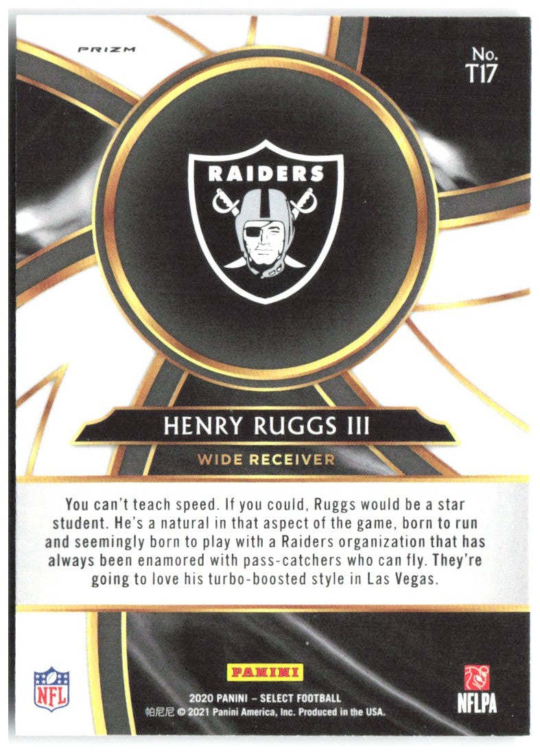Henry Ruggs III Panini Select - Turbocharged Prizm T17 2020 Las Vegas Raiders