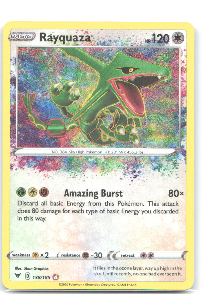 Rayquaza Holo Amazing Rare SWSH04 Vivid Voltage 138/185 NM 5ban Graphics