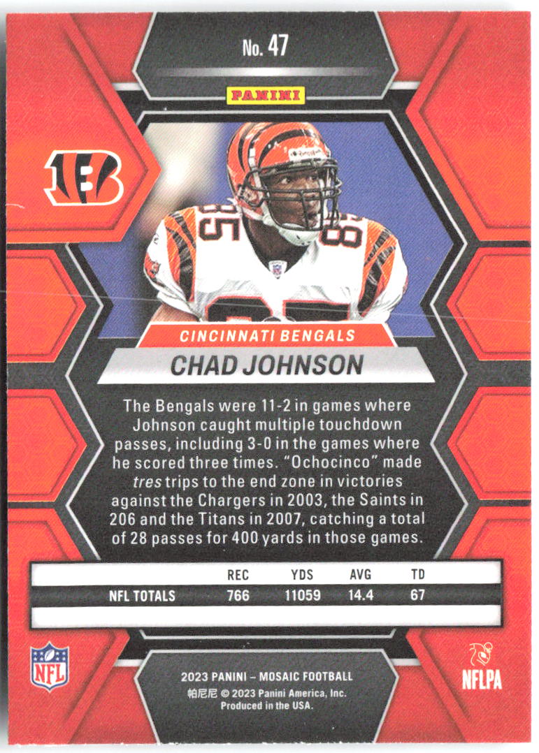 Chad Johnson Panini Mosaic 47 2023 Cincinnati Bengals