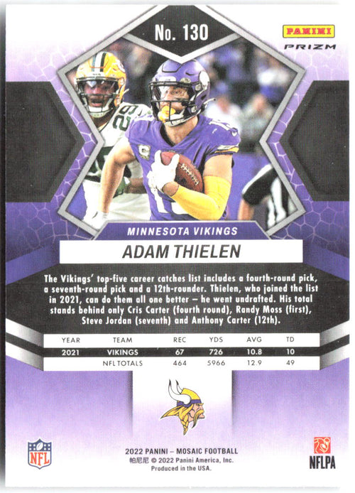 Adam Thielen Panini Mosaic - Mosaic Reactive Orange 130 2022 Minnesota Vikings