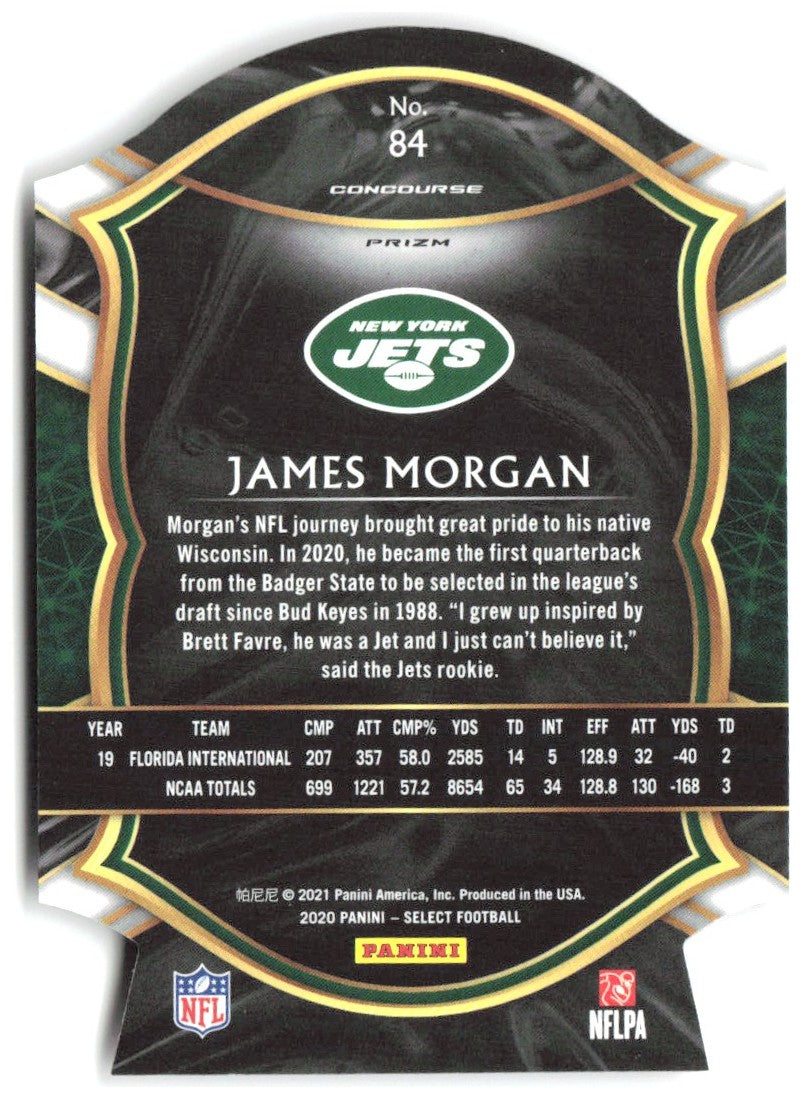 James Morgan Panini Select - Red Prizm Die Cut 84 2020 New York Jets