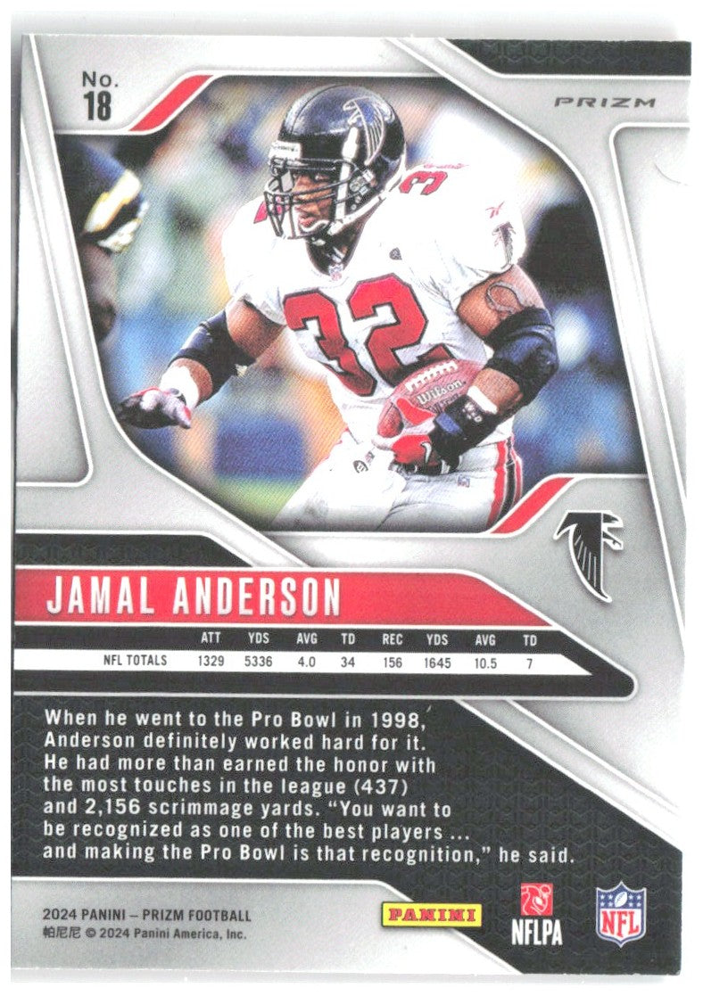 Jamal Anderson Panini Prizm - Lazer 18 2024 Atlanta Falcons