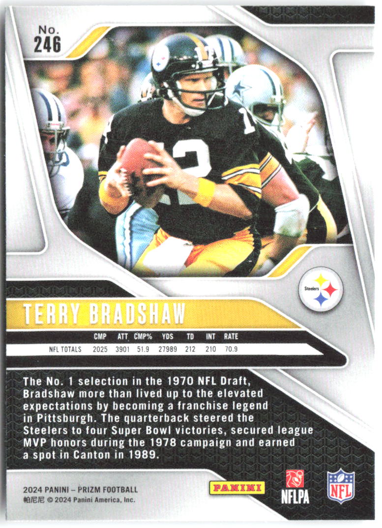 Terry Bradshaw Panini Prizm 246 2024 Pittsburgh Steelers
