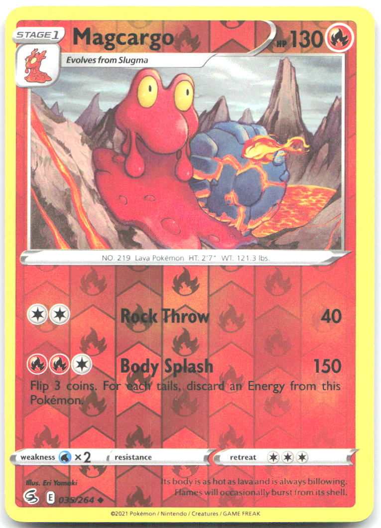 Magcargo Reverse Holo Uncommon SWSH08 Fusion Strike 035/264 NM Eri Yamaki