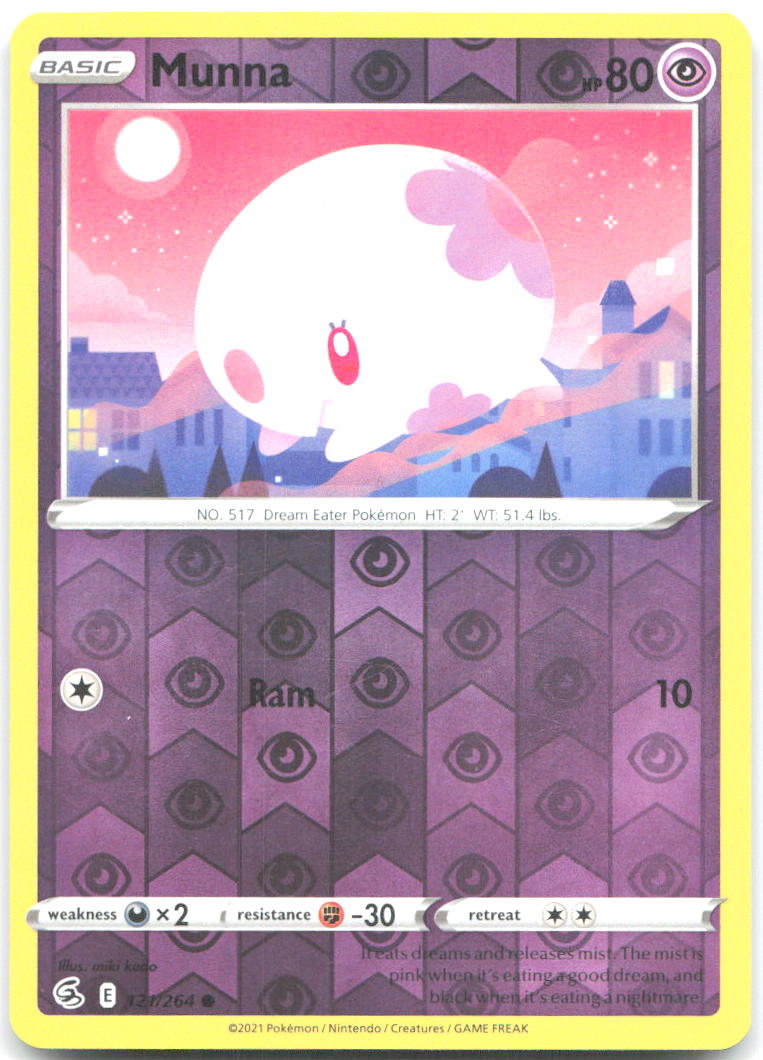 Munna Reverse Holo Common SWSH08 Fusion Strike 121/264 NM Miki kudo